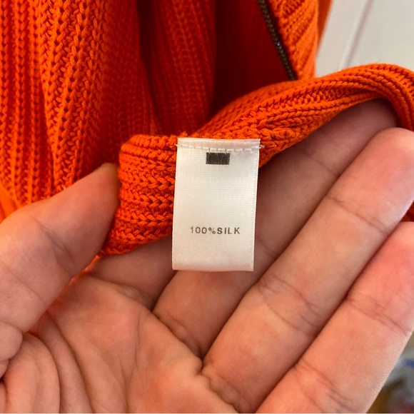 (1) Trendy Orange SoCa St. John Zip-Up Cardigan Jacket Women’s Size Large - Picture 10 of 16